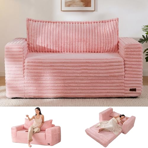 MAXYOYO Convertible Sofa Bed Pull-Out Loveseat Couch Bed for Small Space