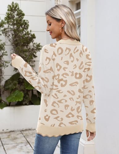 Image of Zeagoo Women's 2026 Fall V Neck Sweater Long Sleeve Lightweight Knit Tops