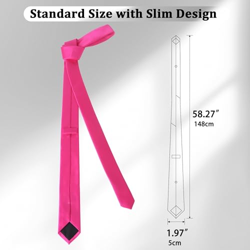Image of Landisun Black Tie Men Women Solid Skinny Ties Slim Ties Satin Tie