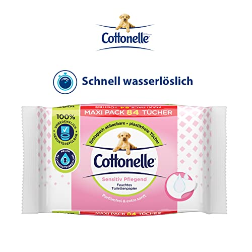 Cottonelle Feuchtes Toilettenpapier Sensitive, Maxi-Pack, 6 X 84 Toilettentücher – Ansicht 3