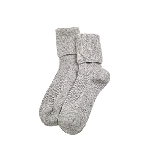 iMongol 100% Pure Cashmere Bed Socks for Women Ladies Wife Mother, Smooth Toes and Heel by Hand Sewing, warm and cosy socks, One Size (1 Pair) (Light Grey)