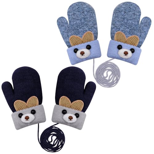 KASURE 2 Paar Baby Winter Handschuhe, Winter Warme Dicke Babyhandschuhe mit...