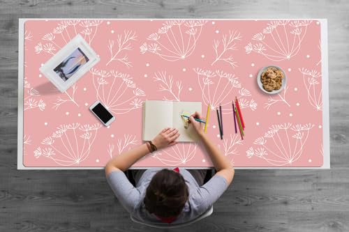 Tapis de Bureau 120x60 cm Antidérapant en Vinyle PVC pour Sous-Main Étendu