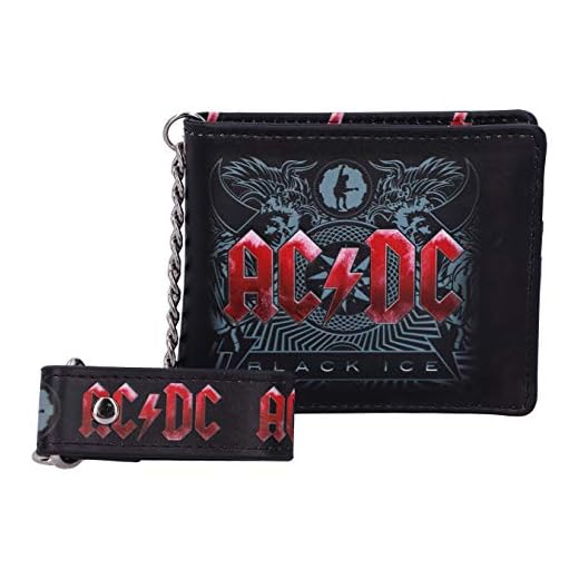 Nemesis Now Cartera y Cadena con diseño de álbum de Hielo Negro con Licencia Oficial de AC/DC, Poliuretano, 11cm