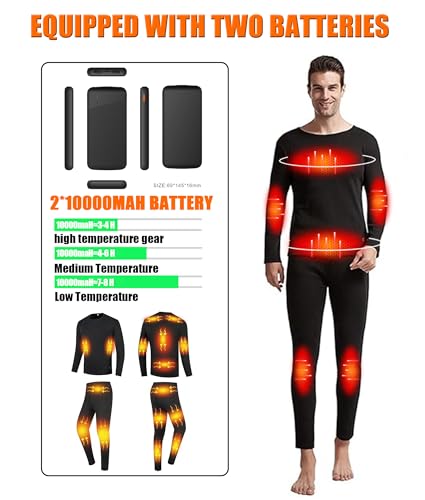 Men's Heated Thermal Underwear Set, Winter Outdoor Sports Underwear3