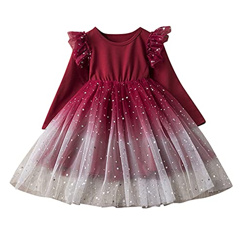 Générique - Générique Robes Enfant Fille Ceremonie 2-7 Ans Noel Hiver Robe Princesse Fille Et Elegant Anniversaire Mariage Habillée Robe Velours avec Manche Longue Bowknot