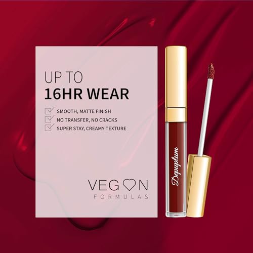 Red Lipstick For Women, Color Stay Long Lasting Lipstick Smudgeproof Liquid Lipsticks, Cruelty Free Lip Color (DM16 Danger Kiss)