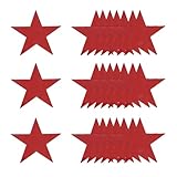 QUARKZMAN Rote Stern-Ausschnitte Dekoration, 30 Stück 11 Doppelt Bedruckte Papierstern-Ausschnitte Konfetti-Pappsterne Dekorationen für Pinnwand Wand Klassenzimmer Party