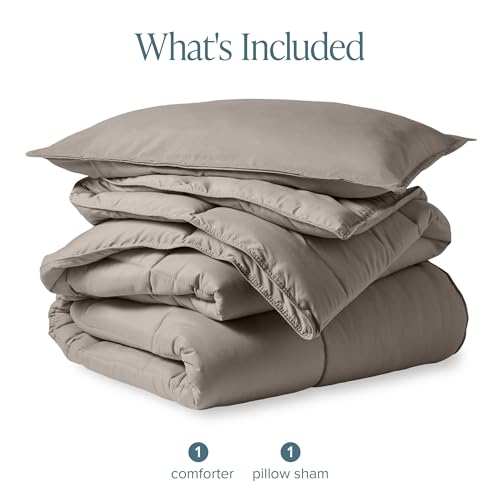 Bare Home Comforter Set - 1800 Ultra Soft (Twin/Twin XL, Khaki) by Bare Home - Used condition - Image 7