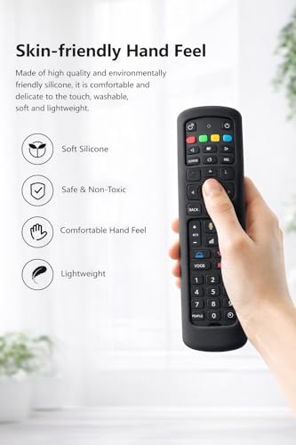 Image of Silicone TV Remote Cover 'Compatible with' Jio Tv Remote Protective Case with Lanyard (Black) [Remote NOT Included]