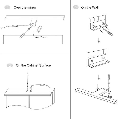 ERWEY 2 in 1 LED Spiegelleuchte IP44 Badleuchte Badlampe Neutralweiß Schminklicht Badezimmer 230V Schrankleuchte Spiegelschrank Aufbauleuchte Bad Klemmleuchte Wandleuchte (30cm 4000K 5W)