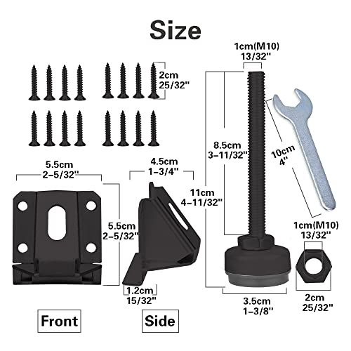 Tahikem 4 Pack Heavy Duty Leveling Feet, Black Furniture Levelers Leg, Adjustable Load Levelers Foot - Image 2