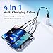 RULUS Short Multi Charging Cable [2Pack/35CM] Multi USB Cable 4 in 1 Multi Charger Fast Charger Cord Braided Universal USB Charger Cable with IP/Type C/Micro USB Port for Cell Phones Tablets & More