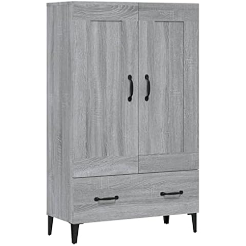 vidaXL Highboard Sideboard Kommode Schrank Anrichte Beistellschrank Mehrzweckschrank Hochschrank Standschrank Grau Sonoma 70x31x115cm Holzwerkstoff Cover