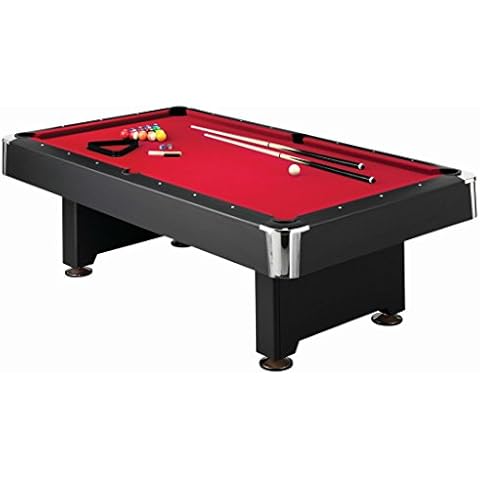 Mizerak Donovan II 8' Billiard Table with 2 Cues, Set of Billiard Balls, Triangle Brush and 2 Chalk Cover