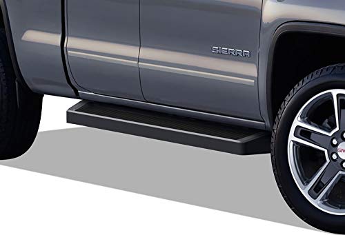 APS Running Boards (Nerf Bars Steps) Compatible with Chevy Silverado GMC Sierra 2007-2018 Double Cab Extended Cab & 2500 HD 2019 (Exclude 07 Classic)(Include 19 1500 LD) (Black Running Board)