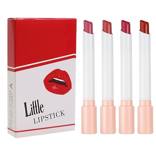 Juego de pintalabios mate para mujer, 4 piezas, duradero, color de labios altamente pigmentado, con efecto hidratante, textura cremosa