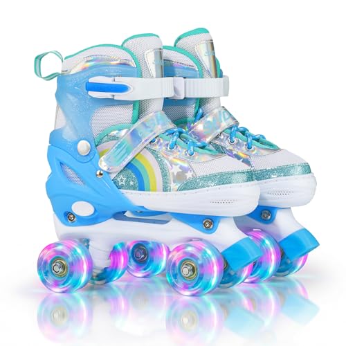 SHDSL Girls Adjustable Light-Up Roller Skates