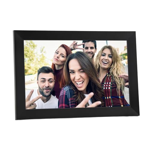 Smart Digital Photo Frame, 10in LED Screen, Frameo App, 1280x800 Resolution, 16GB Storage, Quad Core Processor, Portrait & Landscape Mode (US Plug)