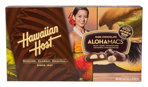 Hawaiian Host Alohamacs Dark Chocolate Covered Macadamia Nuts (1 Box)