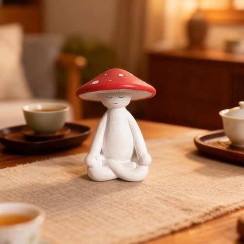 Décorations de paysage avec figurines de champignons en résine de jardin