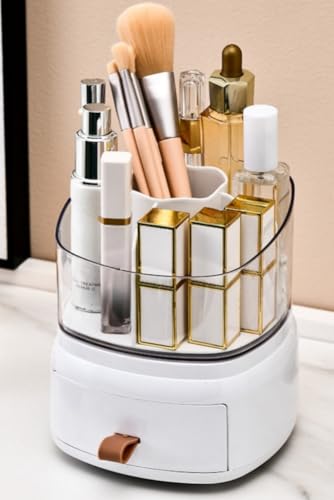 LBYGQ コスメ収納 メイクボックス 大容量 360度回転化粧ブラシケース 卓上収納 小物 文房具 洗面台 浴室 コスメ収納 小物入れ ペン立て デスクオーガナイザー 化粧品収納ボックス (スタイルD)