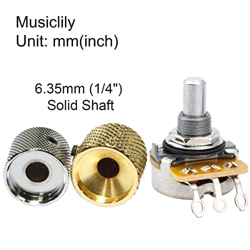 CTS 450 A250K Pots Solid Standard Shaft 3/8 Inch 10% Audio Taper Potentiometers for Electric Guitar Bass (Set of 2) - Image 3
