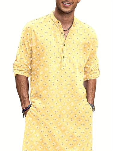 Image of BE ACTIVE Cotton Kurta for Men | Traditional and Classy Design | Indian Kurta | Full Sleeve Kurta