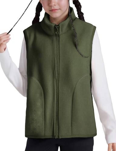 Image of Happy Cherry 2025 Kids Winter Fleece Vest Boys Girls Fleece Stand Collar Fuzzy Fall Winter Warm Outerwear with Pockets
