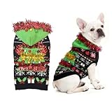 Littledropet Ugly Dog Christmas Sweater Hoodie,Pet Christmas Tree Costume Holiday Outfits for Small Large Dogs,Cat Sweater-Shirt Hoodie Clothes for Chihuahua Bulldog Labrador,XL