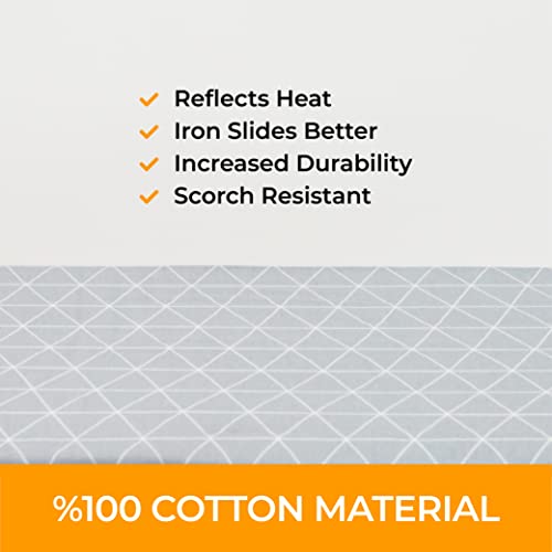 Ironing Board Cover And Pad Extra Thick Heavy Duty Padded 3 Layers, Pure Cotton Silver Coated Ironing Board Cover, Non Stick Scorch And Stain Resistant, Elasticized Edges #TOP3