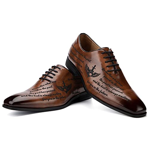 JITAI Zapatos Oxford Hombre Zapatos Vestir Zapatos Verano Hombre Zapatos Traje, Marrón-04, 44 EU (11 UK)