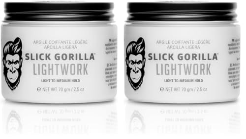 Slick Gorilla Lightwork Arcilla Mate para Hombres 75 ml | Acabado Mate | Fijación Flexible | Peinado Ligero | A Base de Agua | Textura Natural | No Grasa (Paquete de 2)