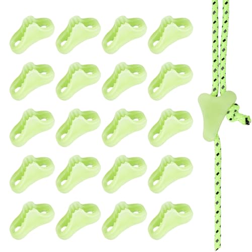 20Pcs Ultralight Guyline Tensioners Tent Guyline Cord Rope...