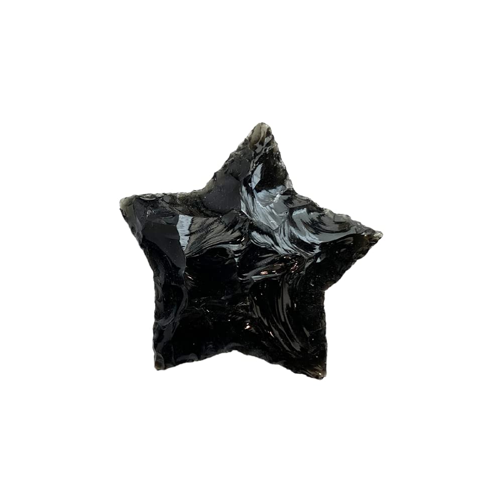 VIE Faceted Star Crystal, 3x3cm, Black Obsidian