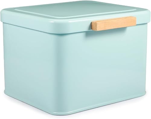 Picowe Contenedor de cápsulas de lavandería con tapa con bisagras. Contenedor de metal para decoración de cuarto de servicio. Organización y