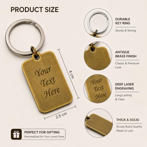 Image of Premium Customized Metal Keychain | Personalized Name Engraved Keychain for Car & House Keys | Stylish Stainless Steel Gift for Men & Women