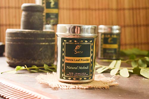 SVATV Henna Hair Colour NATURAL with 9 herbs II Mehndi for Hair, Natural Hair Color II 120g