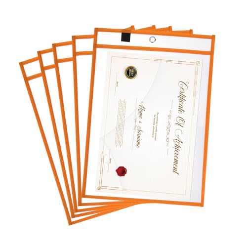 Fundas borradles reutilizables con costura naranja PATIKIL para organizar tareas