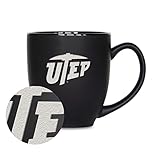 Rico Industries NCAA Texas-El Paso Miners - UTEP Standard 15oz Matte Black Ceramic Bistro Mug