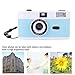 Fydun 35mm Film Camera Retro Reusable with Flash 27 Color Films for Students Adults Birthday Gifts (White Blue)