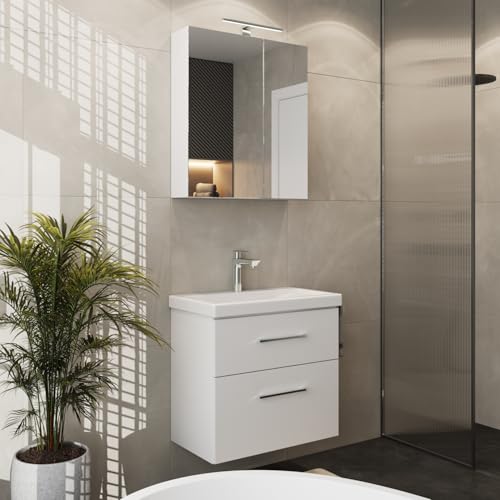 Planetmöbel Badmöbel Set Waschtisch mit Unterschrank 63 x 60 x 36,5 cm,...