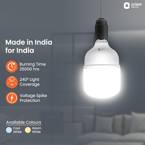 Image of Orient Electric Eternal Shine LED Bulb | 60 Watts | 12 Months Warranty | Cool White, Pack of 1 | 25000 Hours + 180 degree coverage