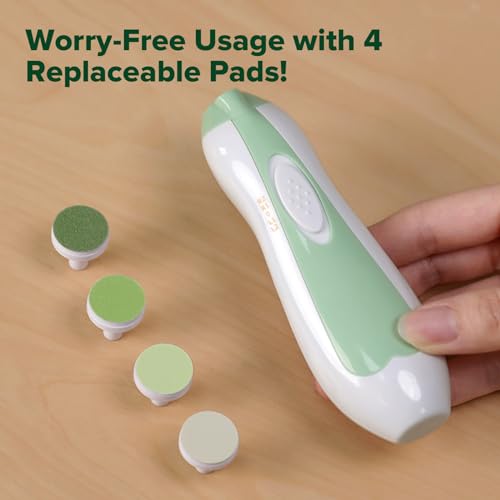 haakaa Baby Nail Trimmer Replacement Pads Electric Baby Nail Grinding Heads for Standard Electric Kid Nail Trimmer Suits to Newborn Infant Toddler 4pcs-Meadow - Image 6