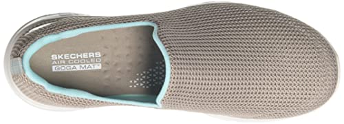 Skechers Skechers Women's Go Walk Joy-Centerpiece Sneaker, Taupe/Blue, 6 M US