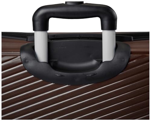 Image of Teakwood Large Size 8 Wheels Trolley Bag, Hard Cabin with Zipper Closure, Adjustable Push Button & Cross Side Strap, Number Lock System 360 Degree (Large, Brown)
