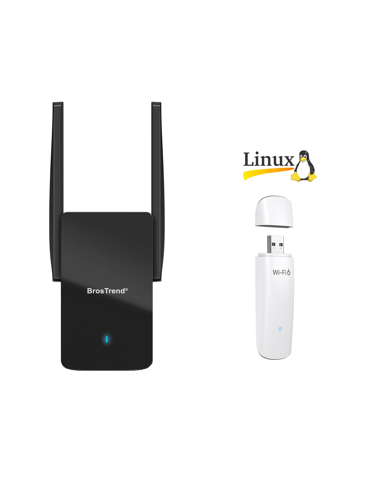 BrosTrend AX3000 WiFi 6 Access Point, Wall Plug Wireless Access Point, Gigabit Access Point WiFi 6 Dual Band + AX1800 USB WiFi Adapter Linux for Ubuntu, Mint, Debian, Kubuntu, Mate, Zorin, PureOS
