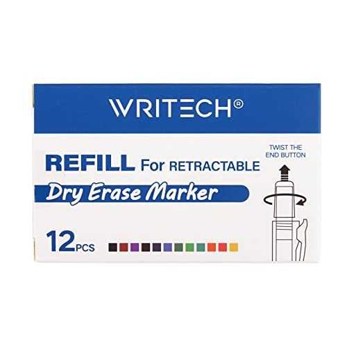 Image of WRITECH Dry Erase Marker Refills, Low Odor Assorted Colors Ink 12ct