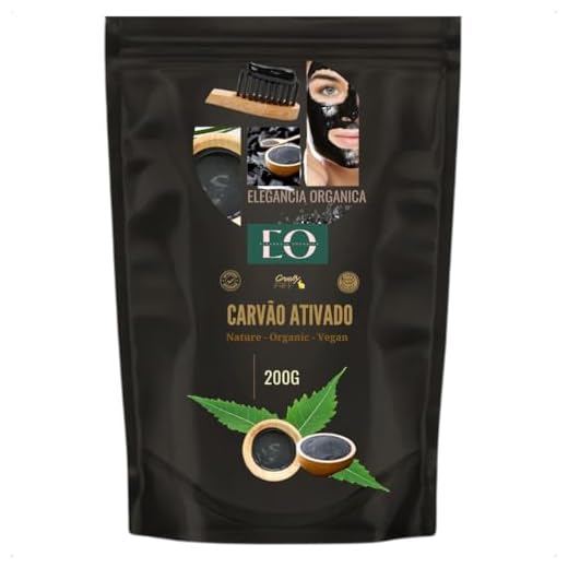 Carvao Ativado em Pó Casca Do COCO 100% Natural Mascara Facial Clareador e Controle de Oleosidade Brilho e Hidratação 200g