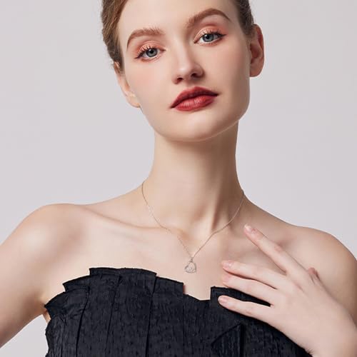 YAFEINI Animal Necklace 925 Sterling Silver Shih Tzu/Hedgehog/Monkey/Cat/Red Panda/Sloth/Koala/Yorkie Heart Pendant Necklace Animal Jewelry Birthday Gifts for Women2